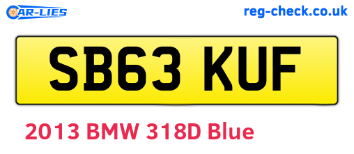 SB63KUF are the vehicle registration plates.