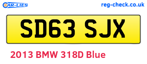 SD63SJX are the vehicle registration plates.