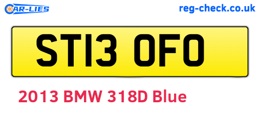 ST13OFO are the vehicle registration plates.