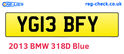 YG13BFY are the vehicle registration plates.