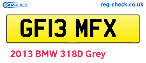 GF13MFX are the vehicle registration plates.