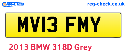 MV13FMY are the vehicle registration plates.
