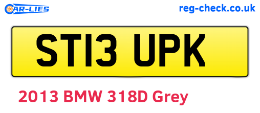 ST13UPK are the vehicle registration plates.