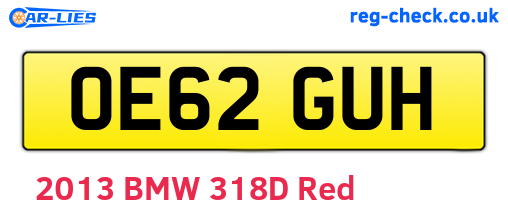 OE62GUH are the vehicle registration plates.