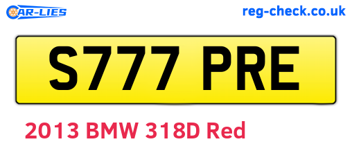 S777PRE are the vehicle registration plates.