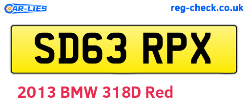 SD63RPX are the vehicle registration plates.