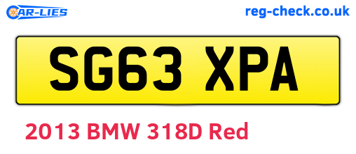 SG63XPA are the vehicle registration plates.