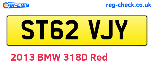 ST62VJY are the vehicle registration plates.