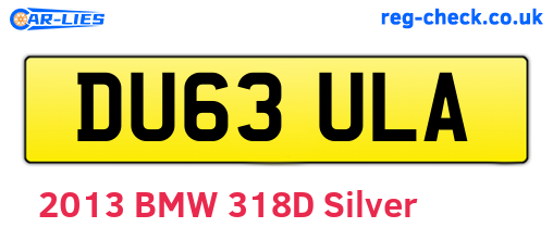 DU63ULA are the vehicle registration plates.