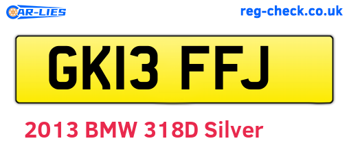 GK13FFJ are the vehicle registration plates.