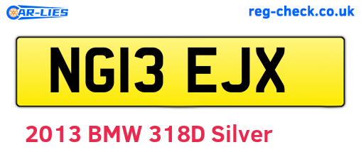 NG13EJX are the vehicle registration plates.