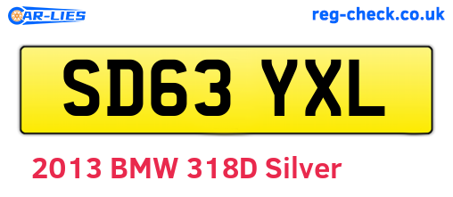 SD63YXL are the vehicle registration plates.