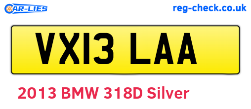 VX13LAA are the vehicle registration plates.