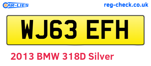 WJ63EFH are the vehicle registration plates.