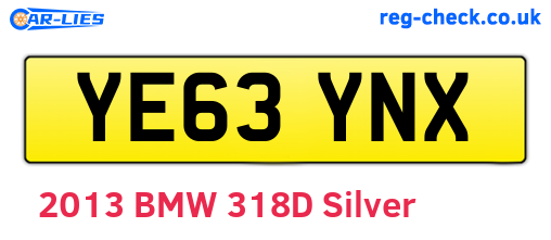 YE63YNX are the vehicle registration plates.