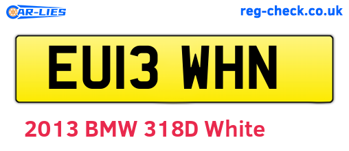 EU13WHN are the vehicle registration plates.
