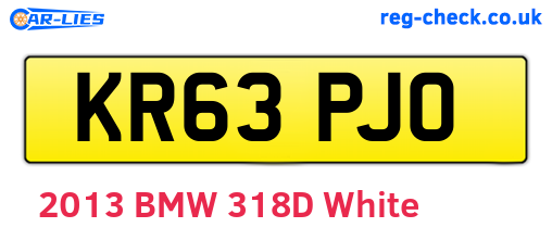 KR63PJO are the vehicle registration plates.