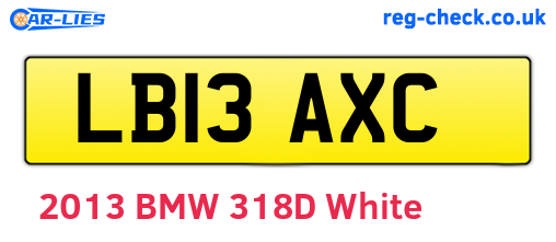 LB13AXC are the vehicle registration plates.
