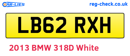 LB62RXH are the vehicle registration plates.