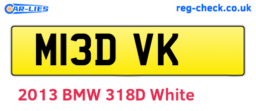 M13DVK are the vehicle registration plates.
