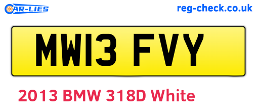 MW13FVY are the vehicle registration plates.