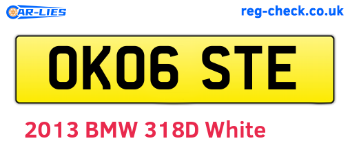 OK06STE are the vehicle registration plates.