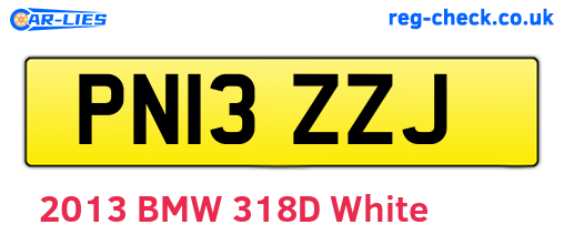 PN13ZZJ are the vehicle registration plates.