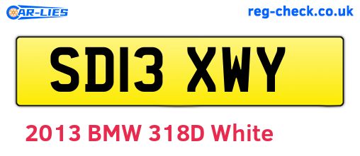 SD13XWY are the vehicle registration plates.