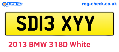 SD13XYY are the vehicle registration plates.