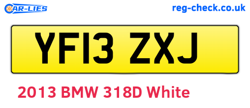 YF13ZXJ are the vehicle registration plates.