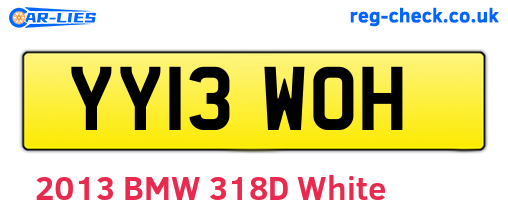 YY13WOH are the vehicle registration plates.