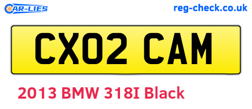CX02CAM are the vehicle registration plates.