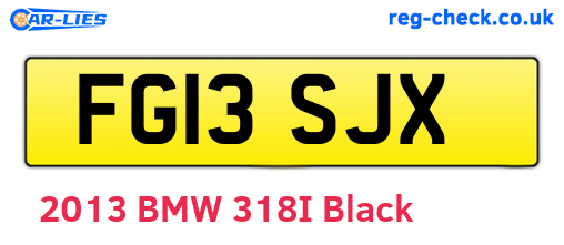 FG13SJX are the vehicle registration plates.