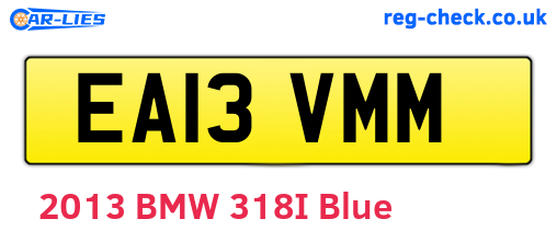 EA13VMM are the vehicle registration plates.