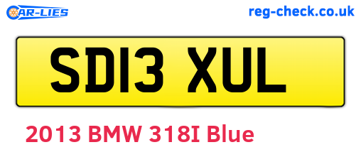 SD13XUL are the vehicle registration plates.