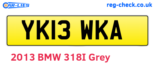 YK13WKA are the vehicle registration plates.