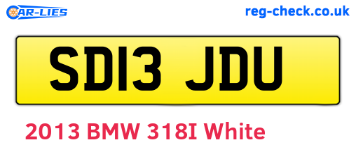 SD13JDU are the vehicle registration plates.