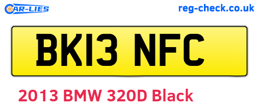 BK13NFC are the vehicle registration plates.