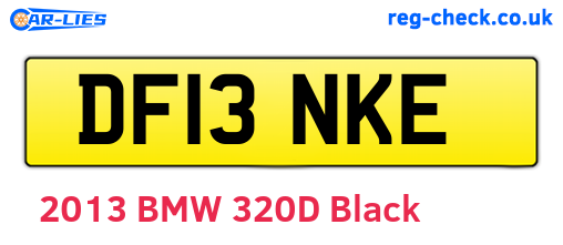 DF13NKE are the vehicle registration plates.