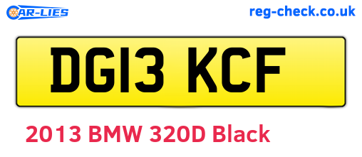 DG13KCF are the vehicle registration plates.