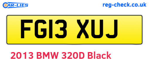 FG13XUJ are the vehicle registration plates.