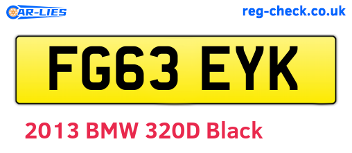 FG63EYK are the vehicle registration plates.