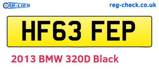 HF63FEP are the vehicle registration plates.