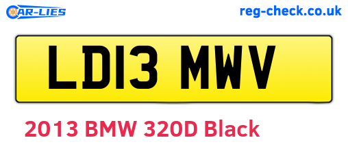 LD13MWV are the vehicle registration plates.