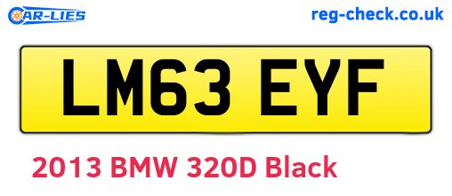 LM63EYF are the vehicle registration plates.