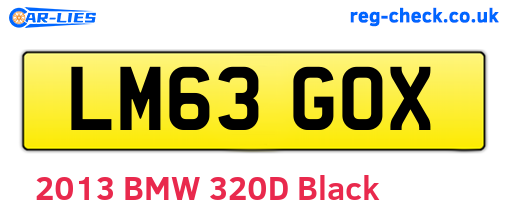 LM63GOX are the vehicle registration plates.