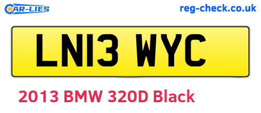 LN13WYC are the vehicle registration plates.