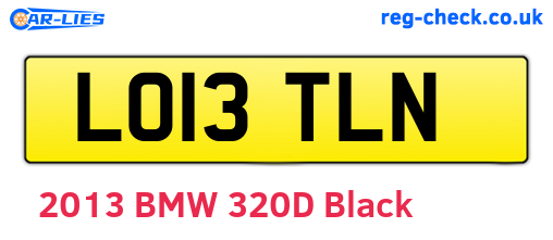 LO13TLN are the vehicle registration plates.