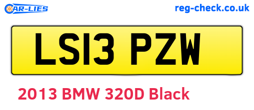 LS13PZW are the vehicle registration plates.