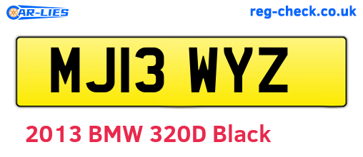 MJ13WYZ are the vehicle registration plates.